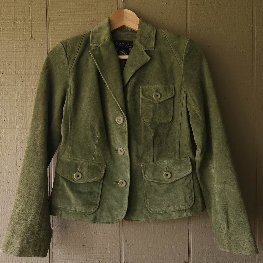 Green Suede Blazer